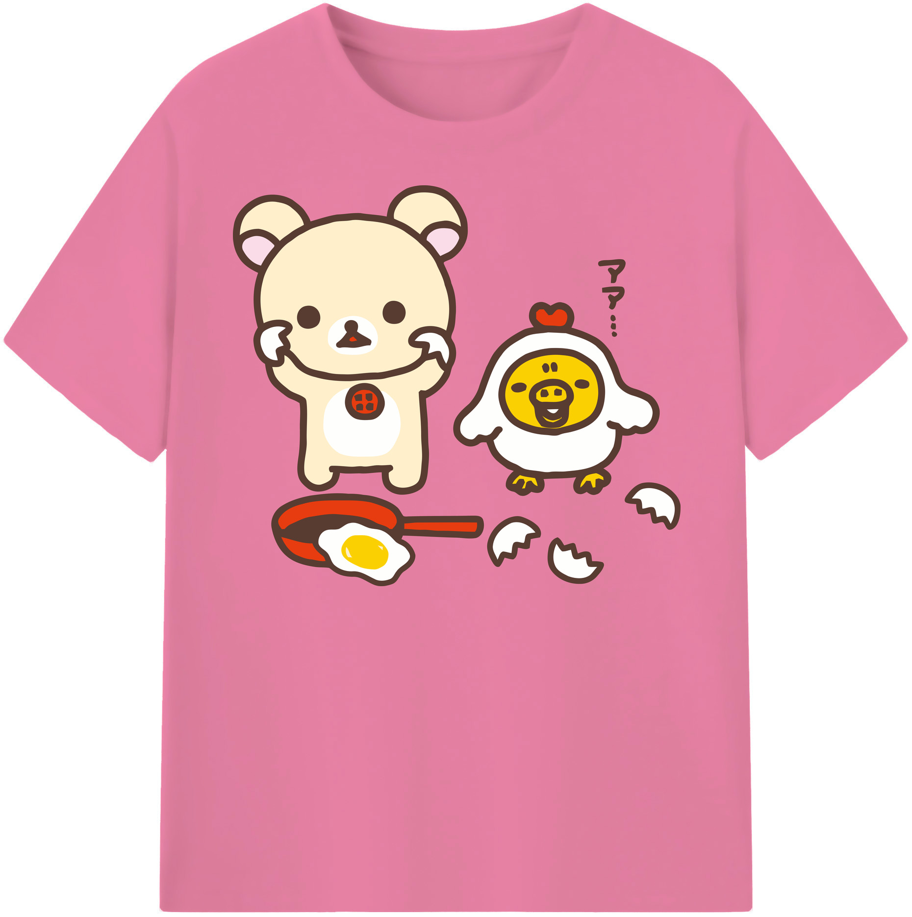 （画像用） リラックマ リラックマ キイロイトリ Rilakkuma Korilakkuma Kiiroitori 綿100％半袖Tシャツ（フロントプリント）